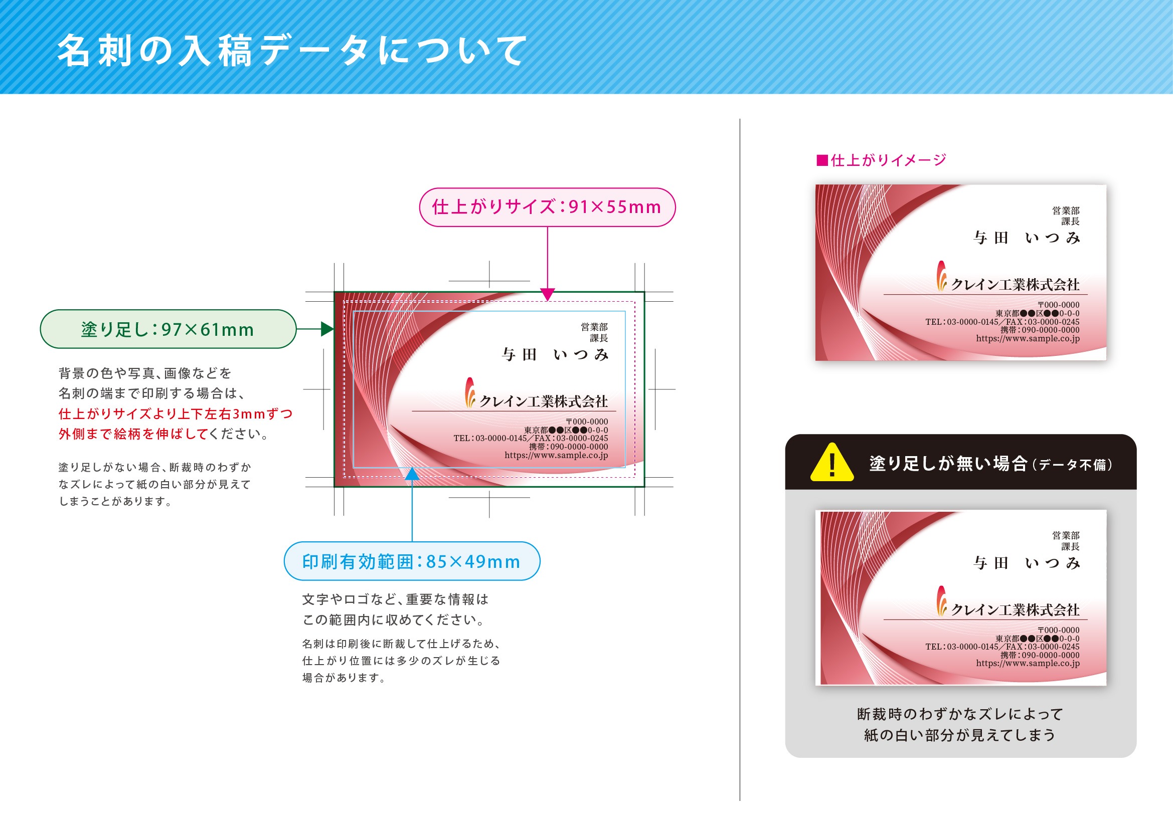 名刺入稿データについて